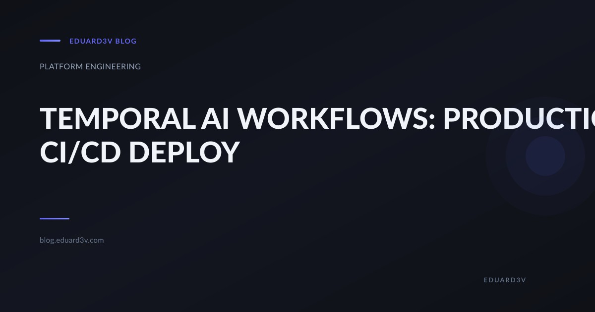 Temporal on Kubernetes: Why I Actually Reach for It (And the Time It Saved Me)